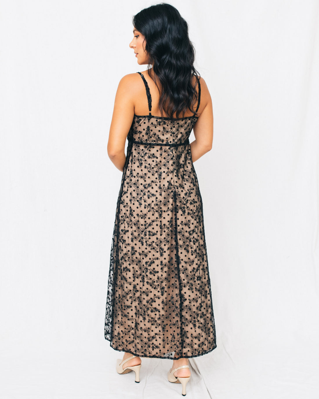 Elegance V-Neck Front Keyhole Lace Midi Dress