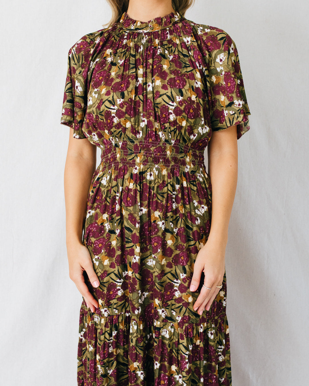 Mireille Raglan Sleeve Tiered Maxi Dress