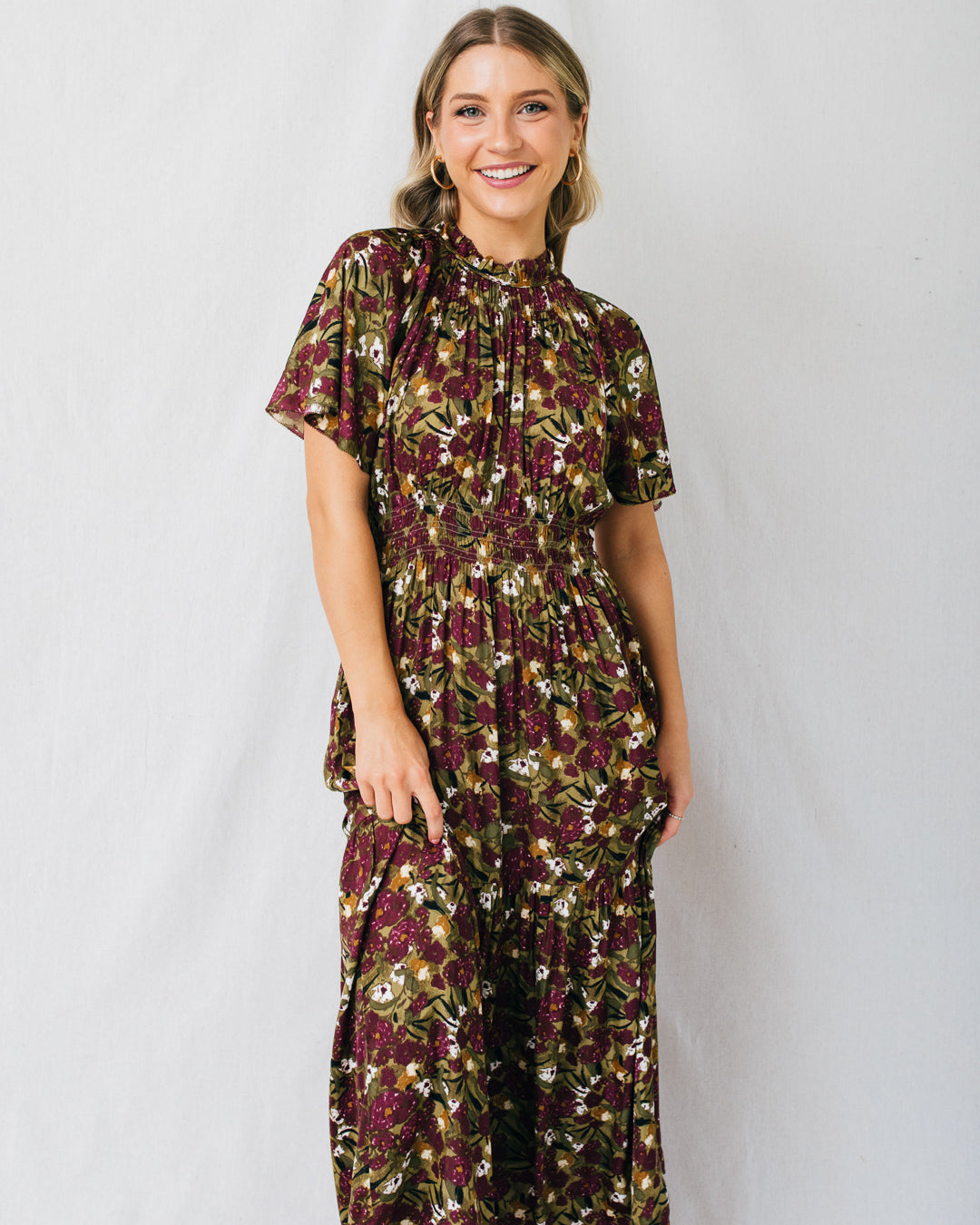 Mireille Raglan Sleeve Tiered Maxi Dress