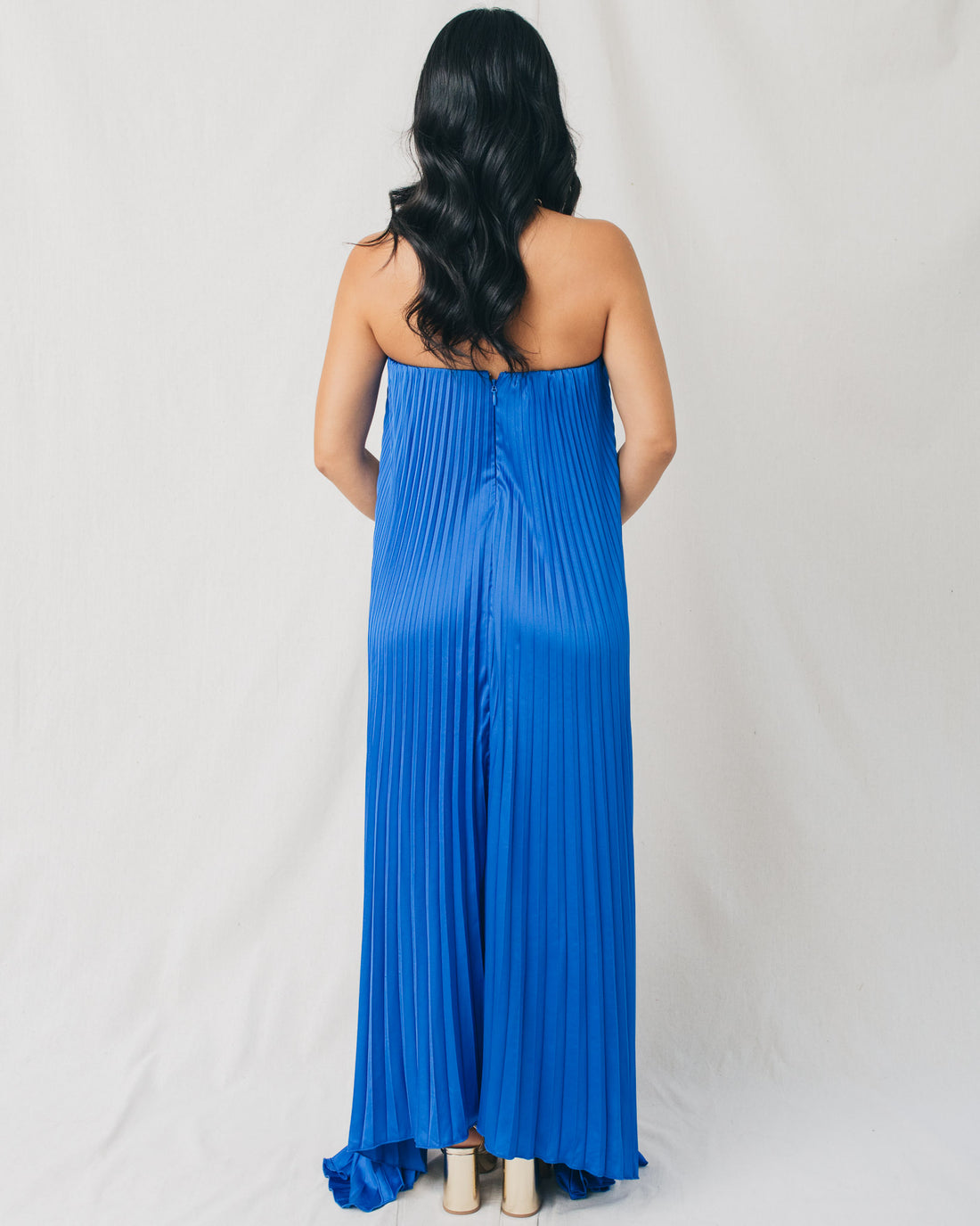 Celia Pleated Strapless Maxi Dress