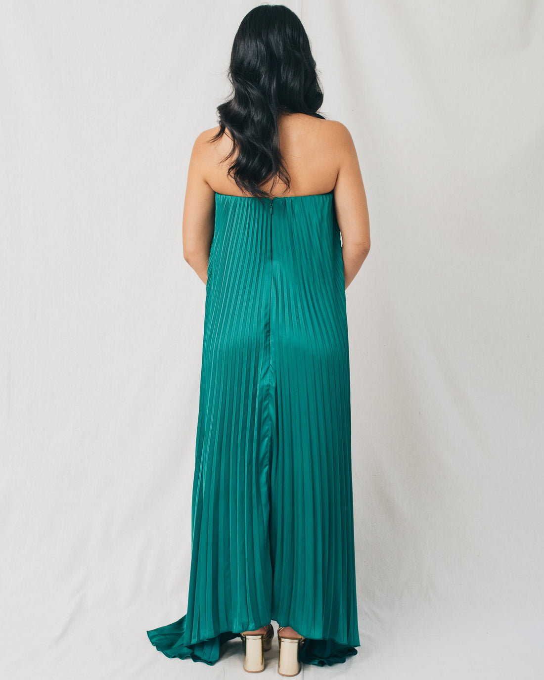 Celia Pleated Strapless Maxi Dress