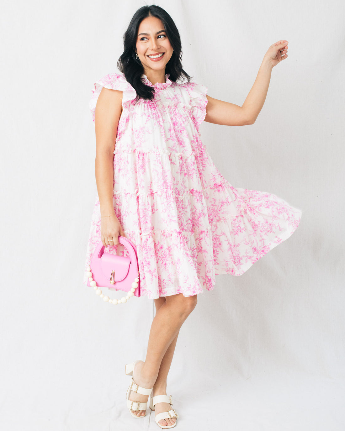 Anita Flutter Sleeve Floral Tiered Ruffled Mini Dress