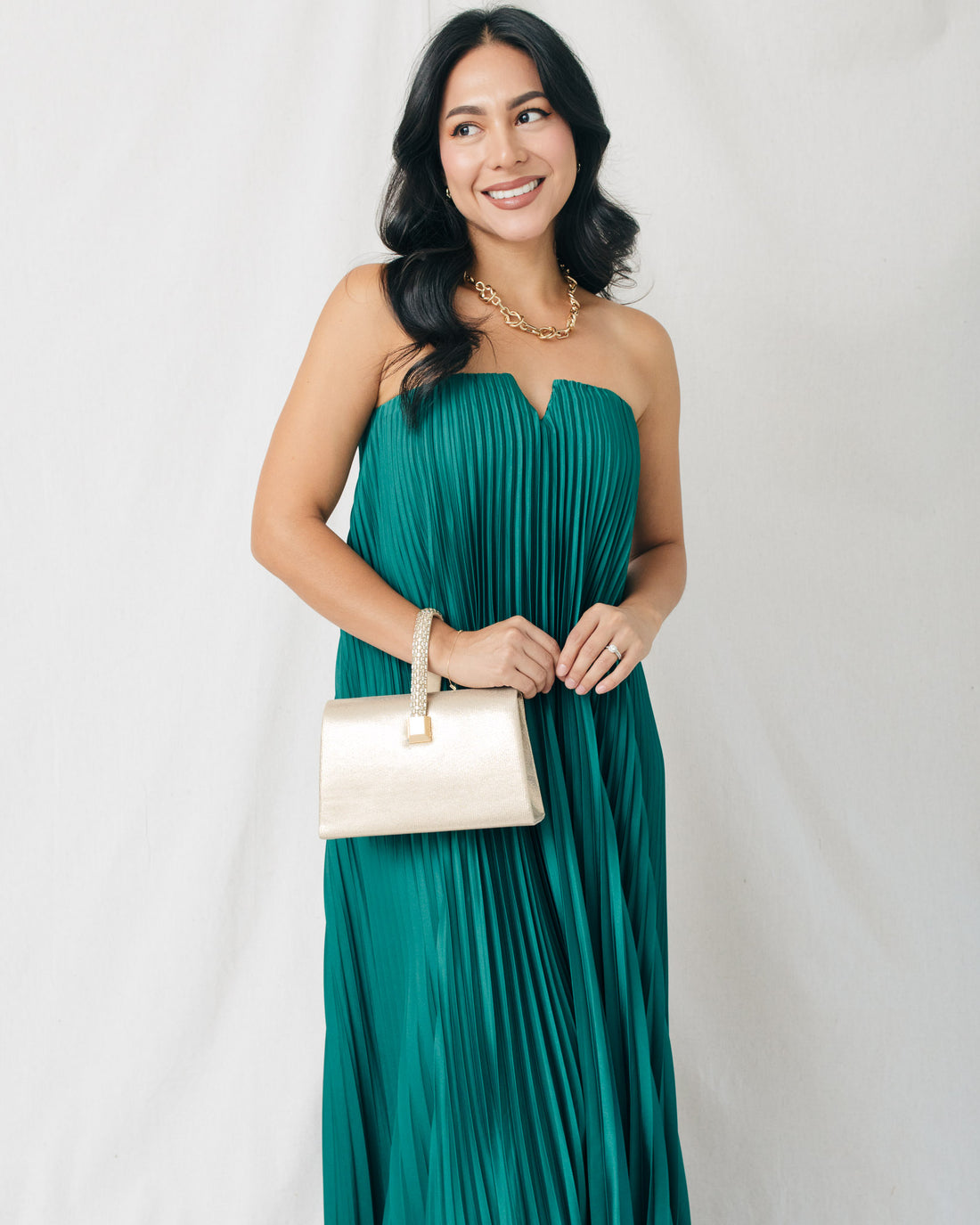 Celia Pleated Strapless Maxi Dress