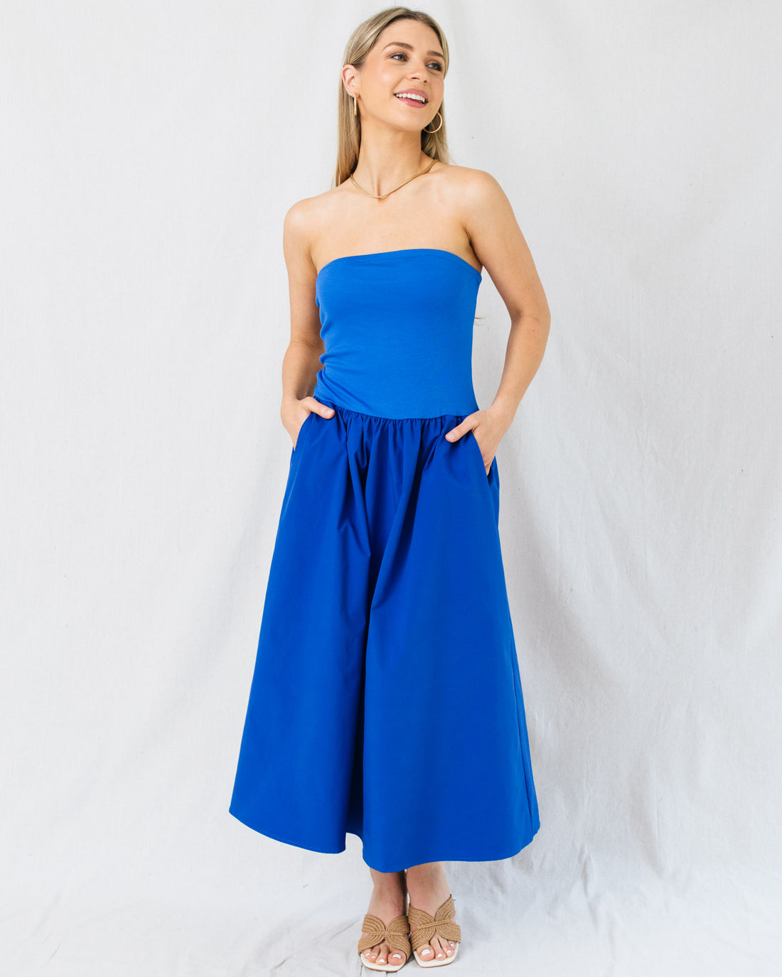 Lilliana Tube Top Contrast Maxi Dress