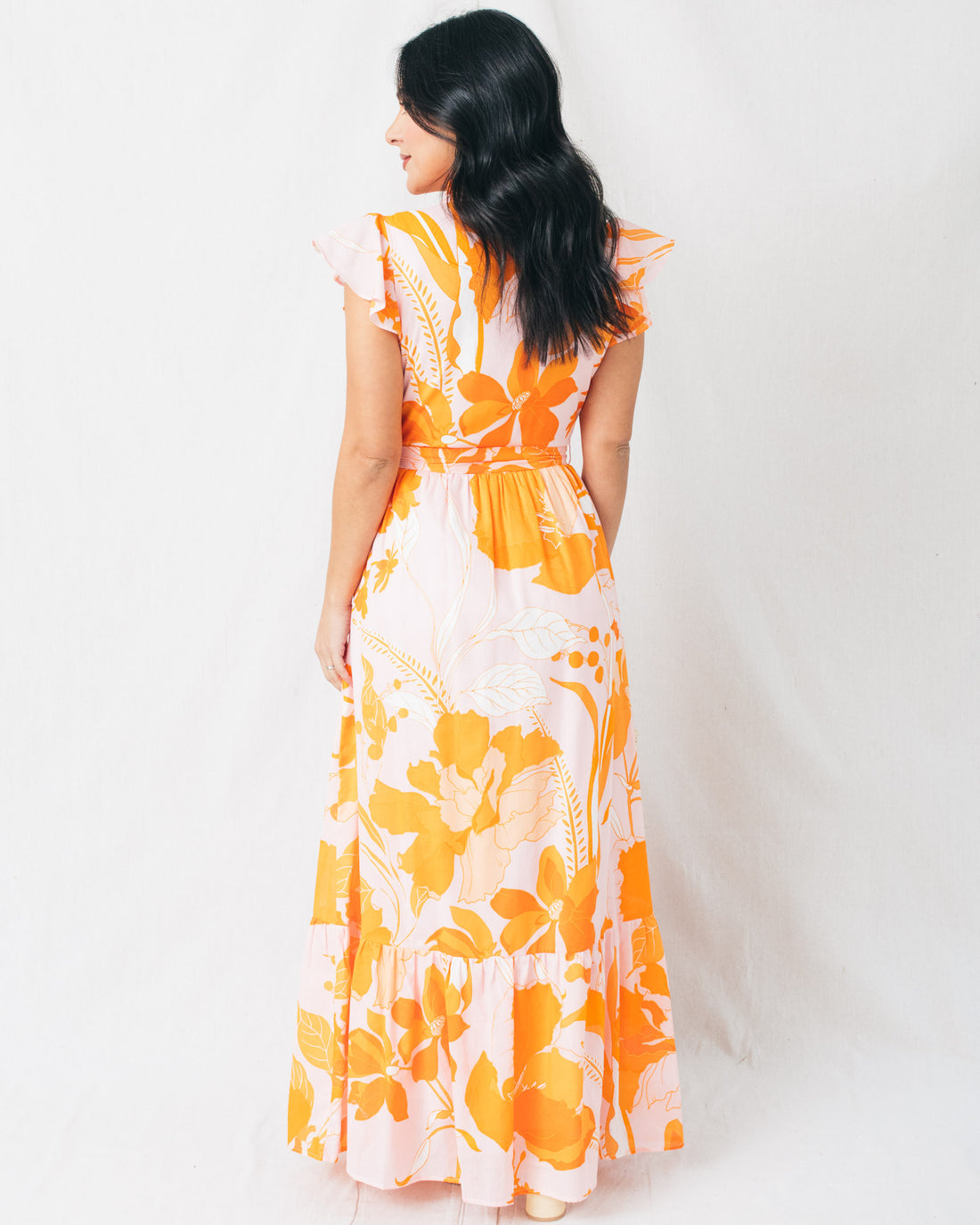 Lenira Floral Button Down Belted Maxi Dress