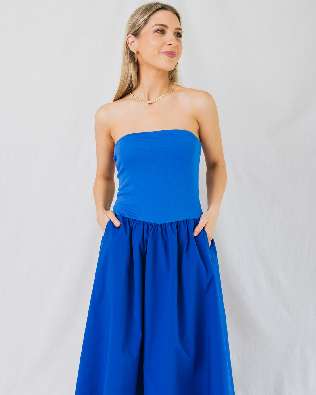 Lilliana Tube Top Contrast Maxi Dress