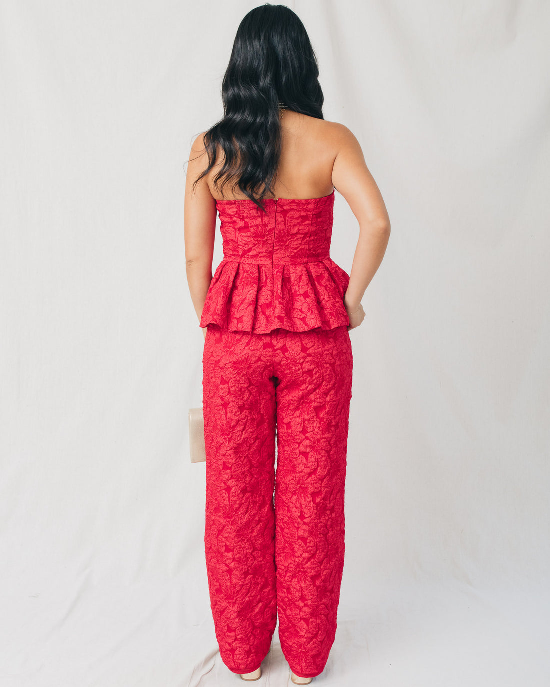 Arielle Jacquard Peplum Top