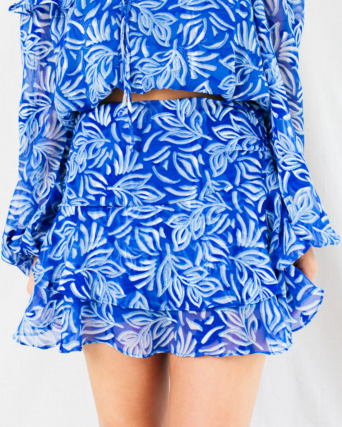Boracay Ruched Layered Ruffle Mini Skirt