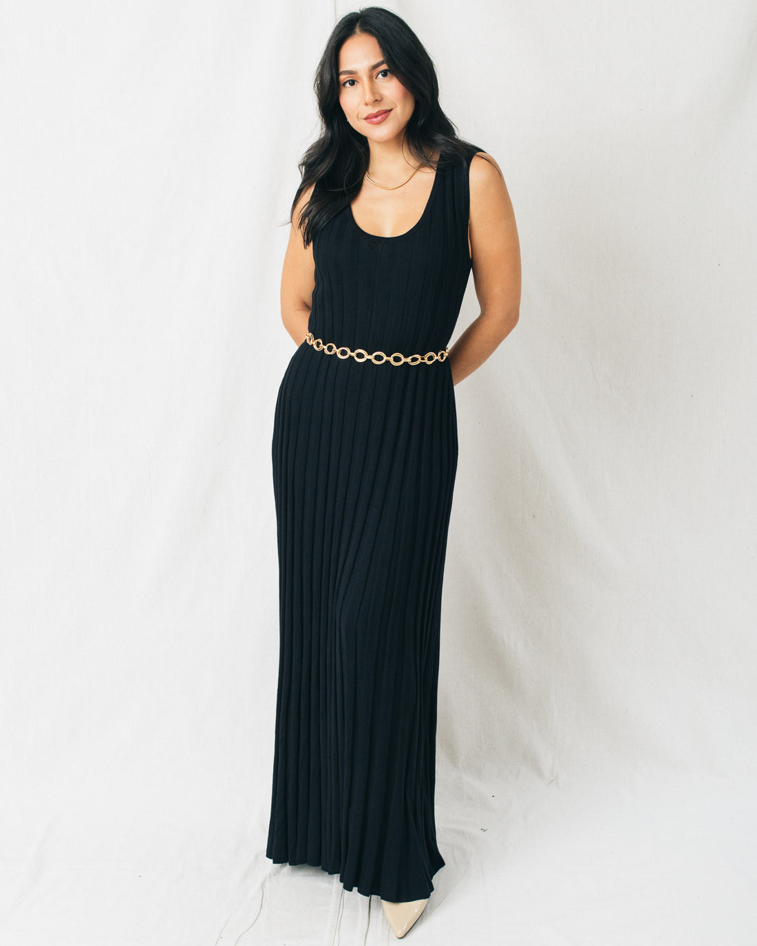 Brigitte Ribbed Knit Sleeveless Maxi Dress