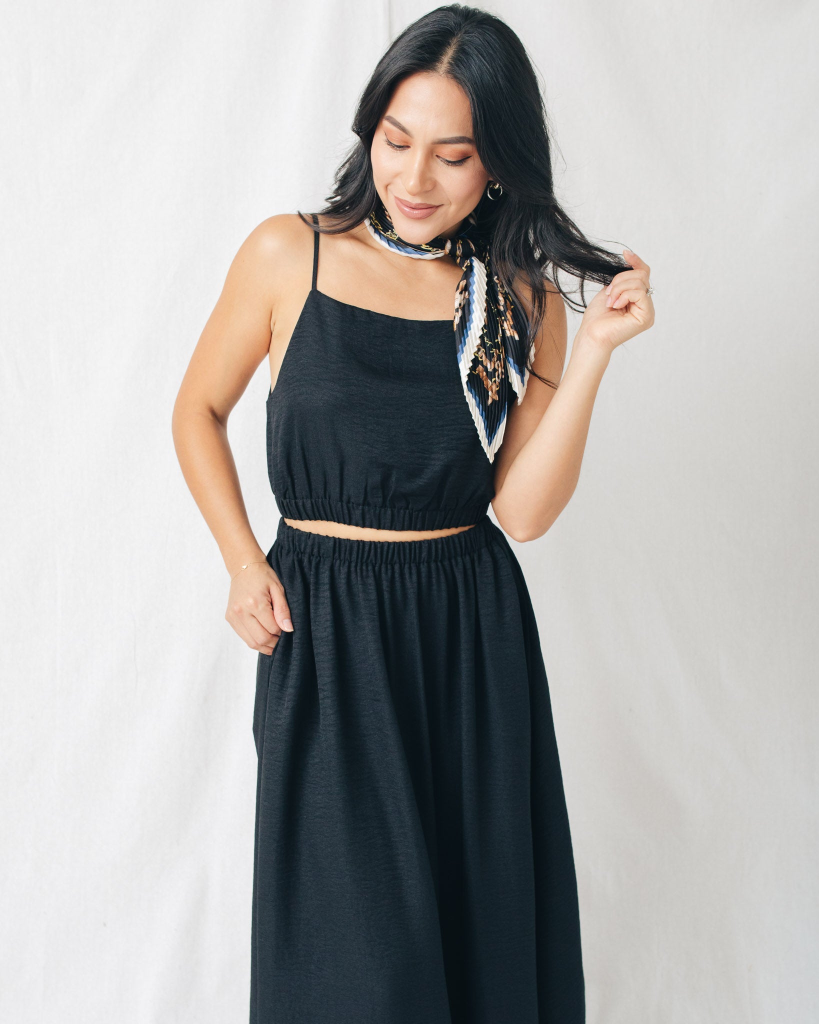 3COLOUR★Square neck sleeveless waist A-line skirt  326 B1720834575289_c46950cf-5041-