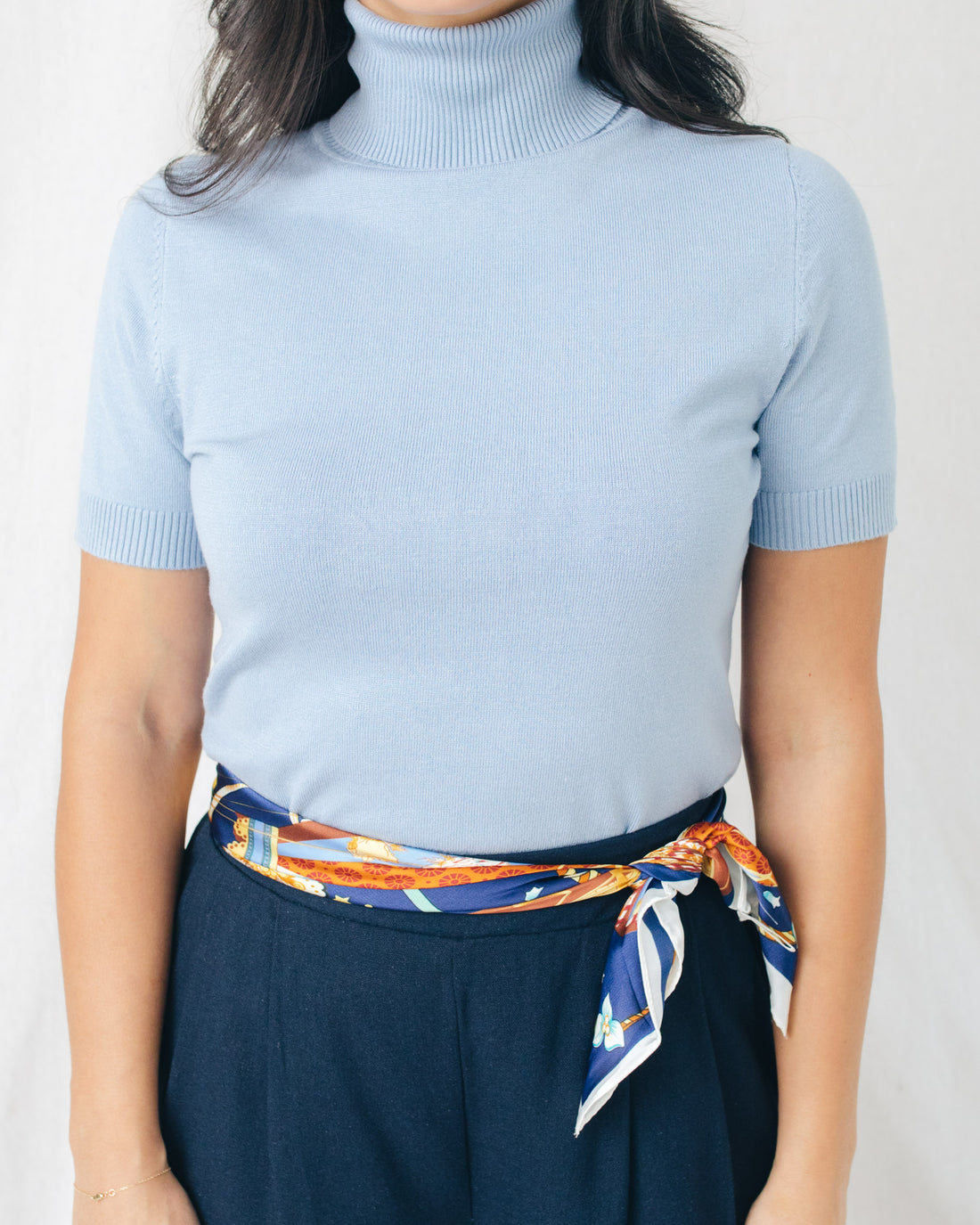 Meira Turtleneck Short Sleeve Sweater Top