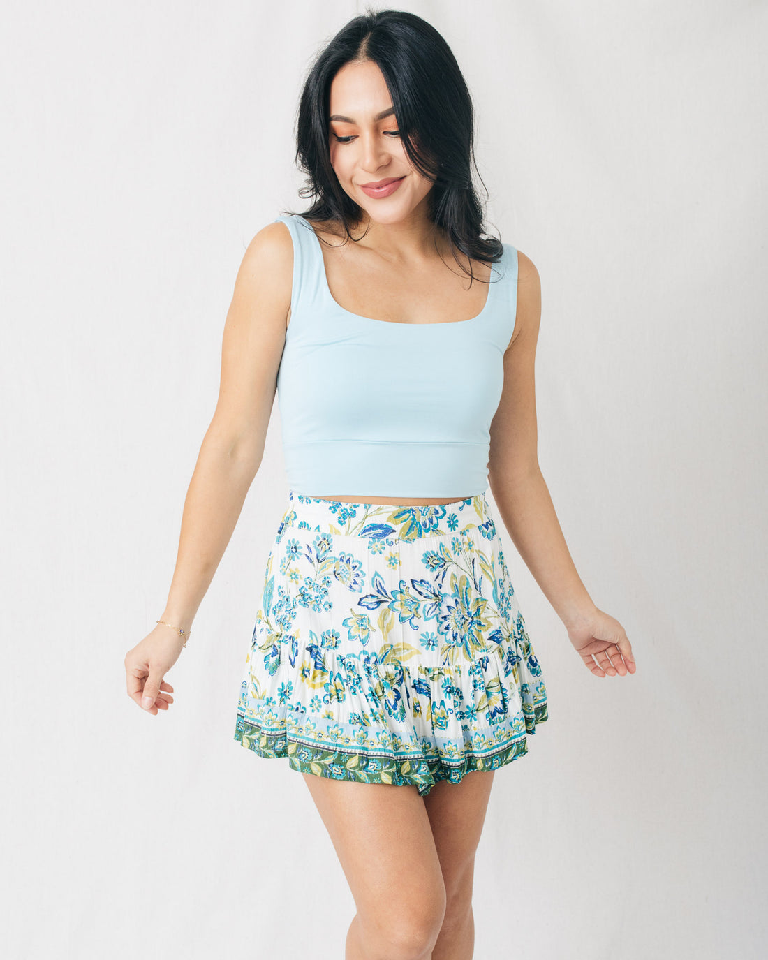 Angelina Ruffled Printed Skort