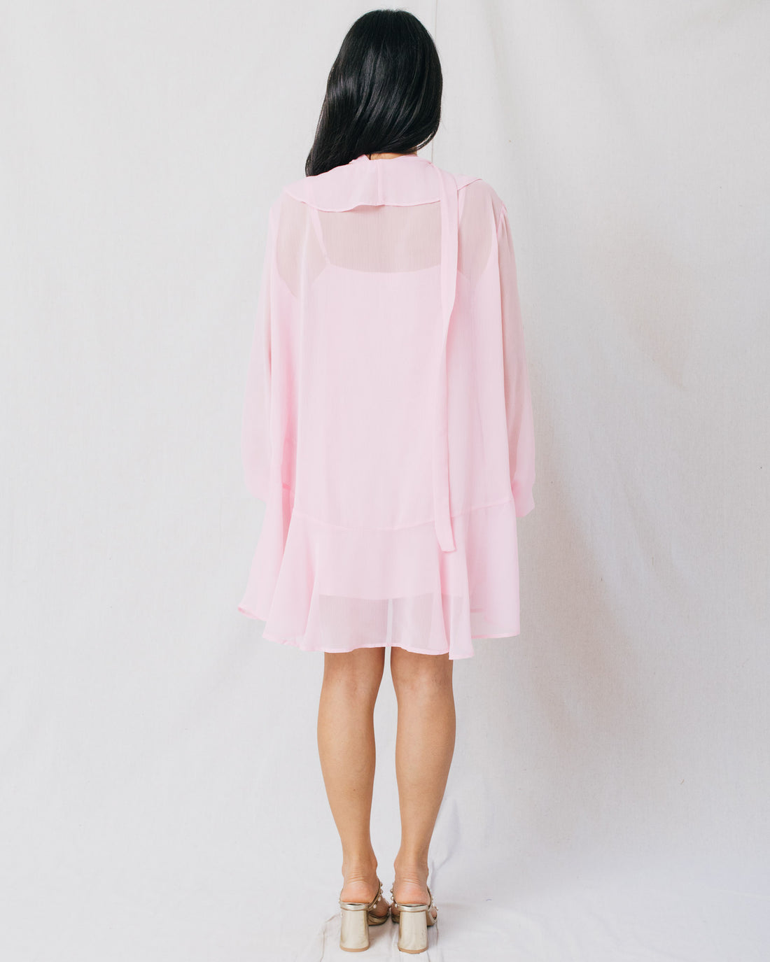 Avery Ruffle Front Scarf Detail Mini Dress