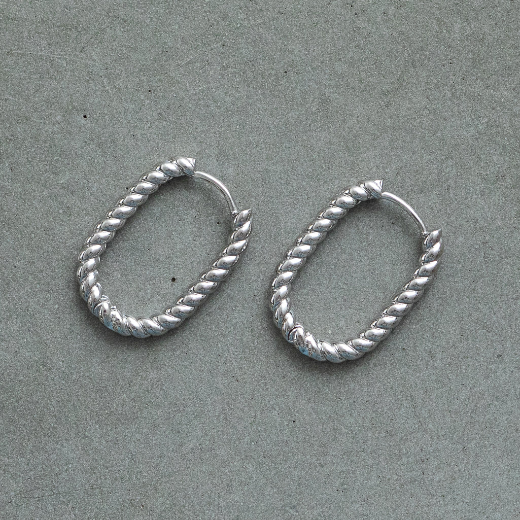 Ribbed Wave Small Hoop