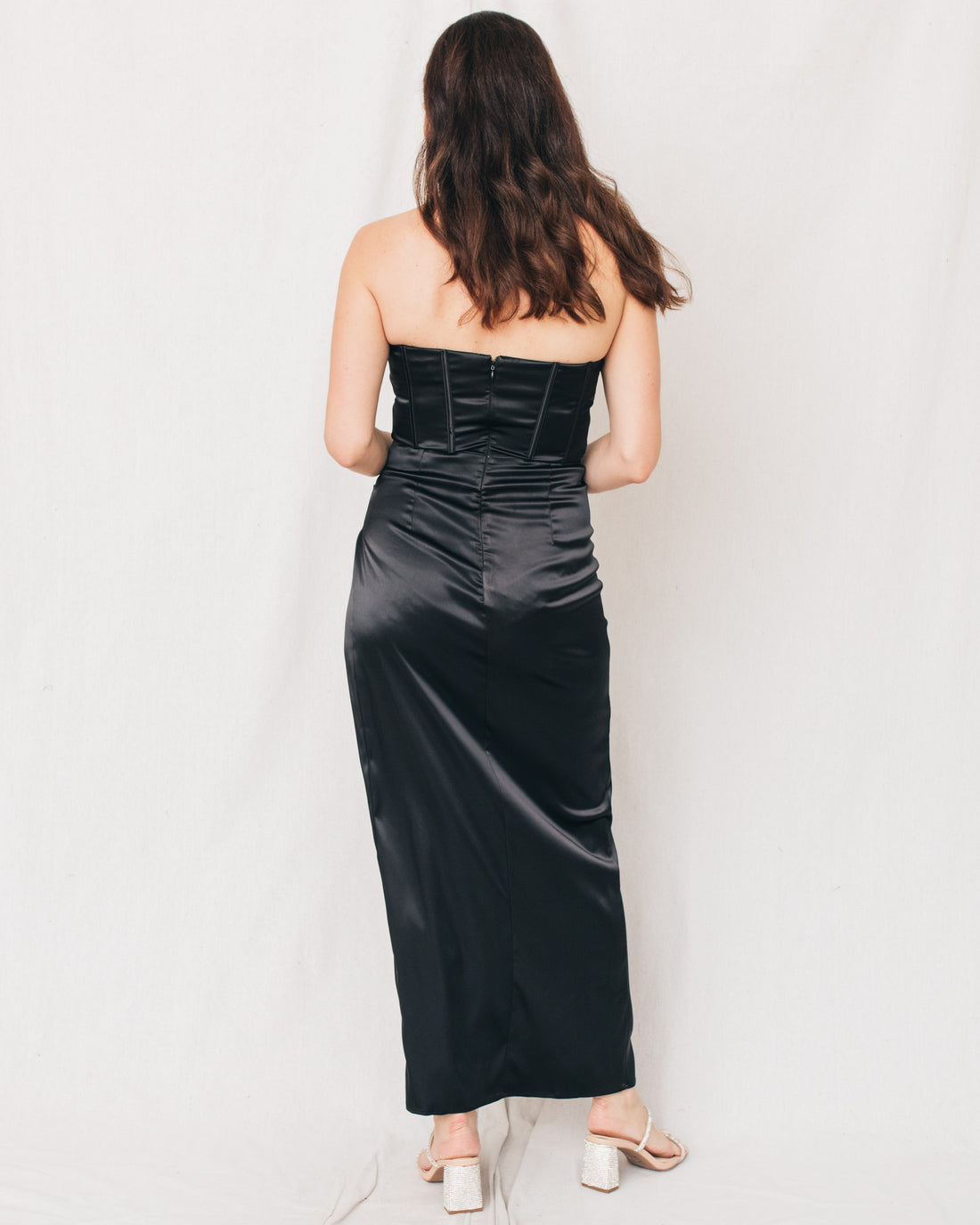 Hollywood Embellished Strapless Corset Maxi Dress