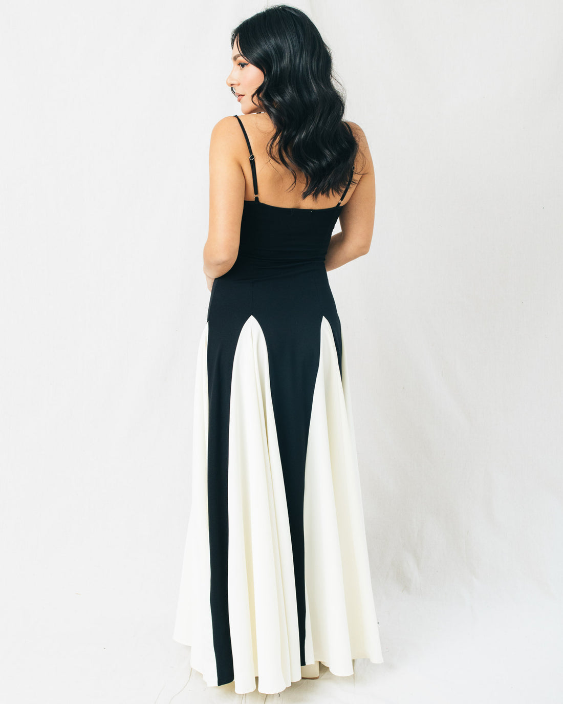 Lena Contrast Sleeveless Slim Maxi Dress