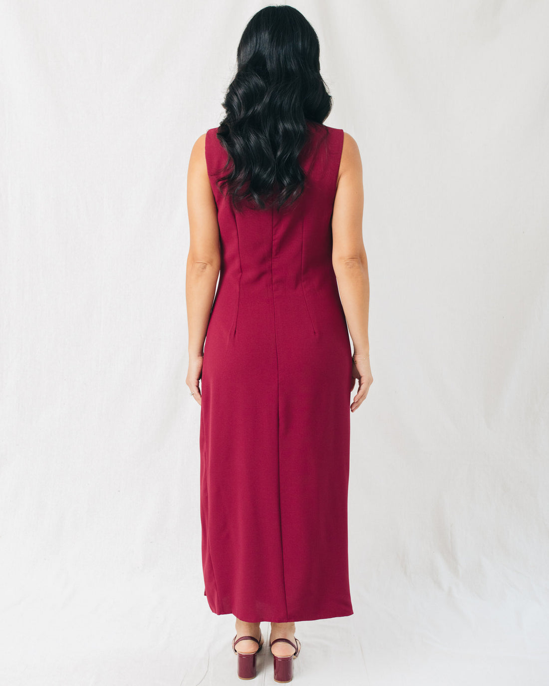 Octavia Gold Buckle Detail Midi Dress