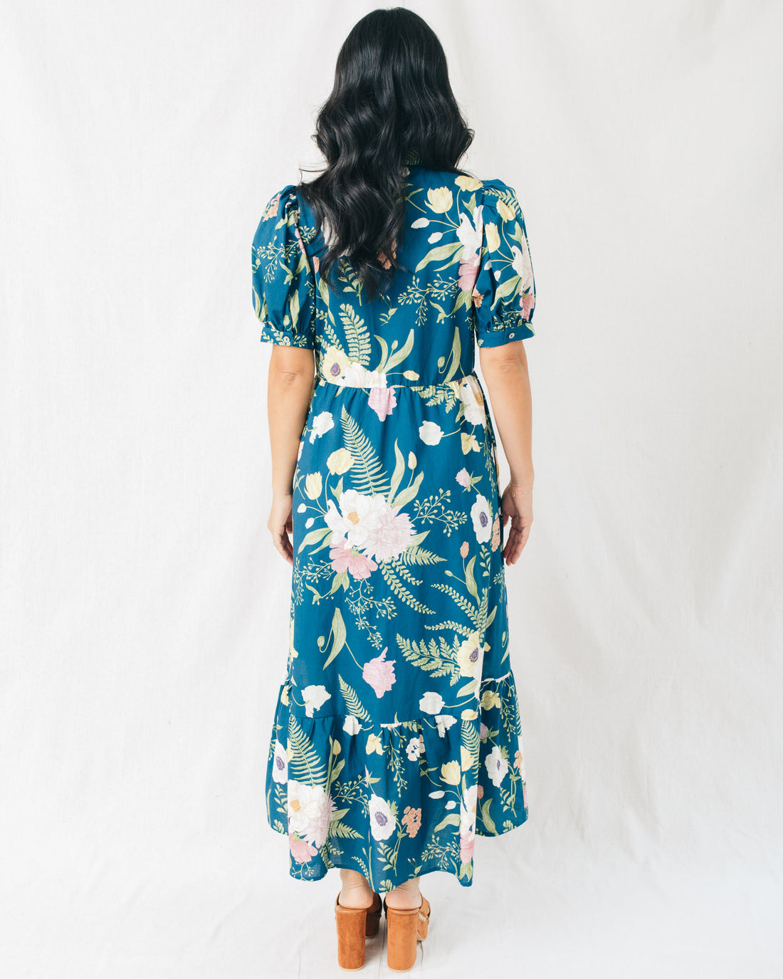 Cerys Floral Print V-Neck Midi Dress
