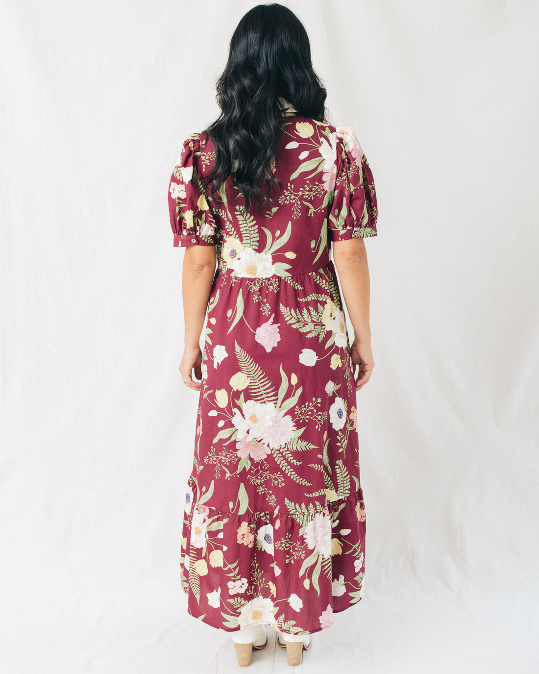 Cerys Floral Print V-Neck Midi Dress