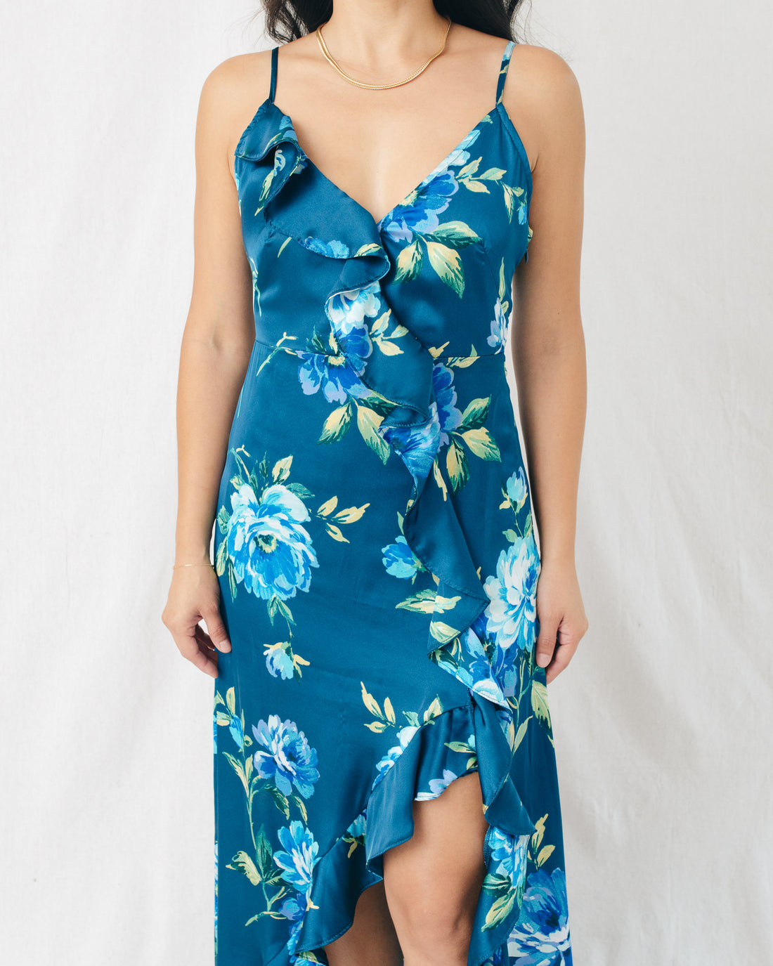 Most Wanted V-Neck Ruffle Maxi Dress