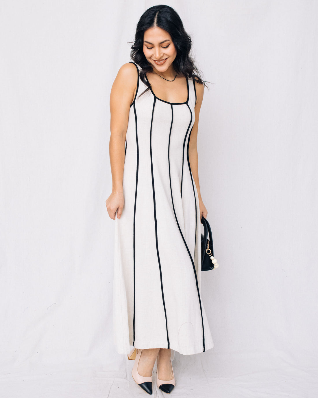 Haute Rue Chic Linen Midi Dress