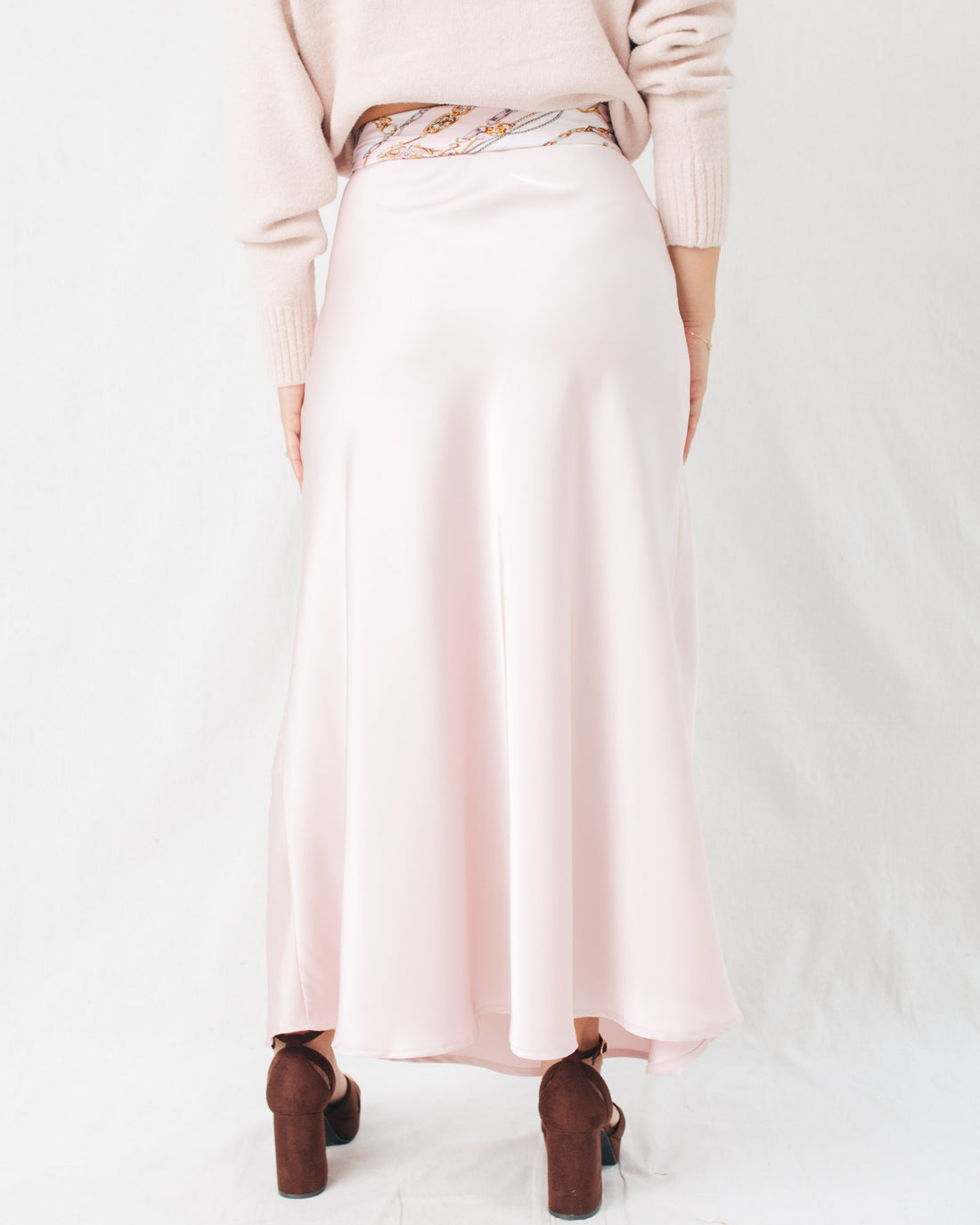 Juliet Bias Cut Satin Maxi Skirt