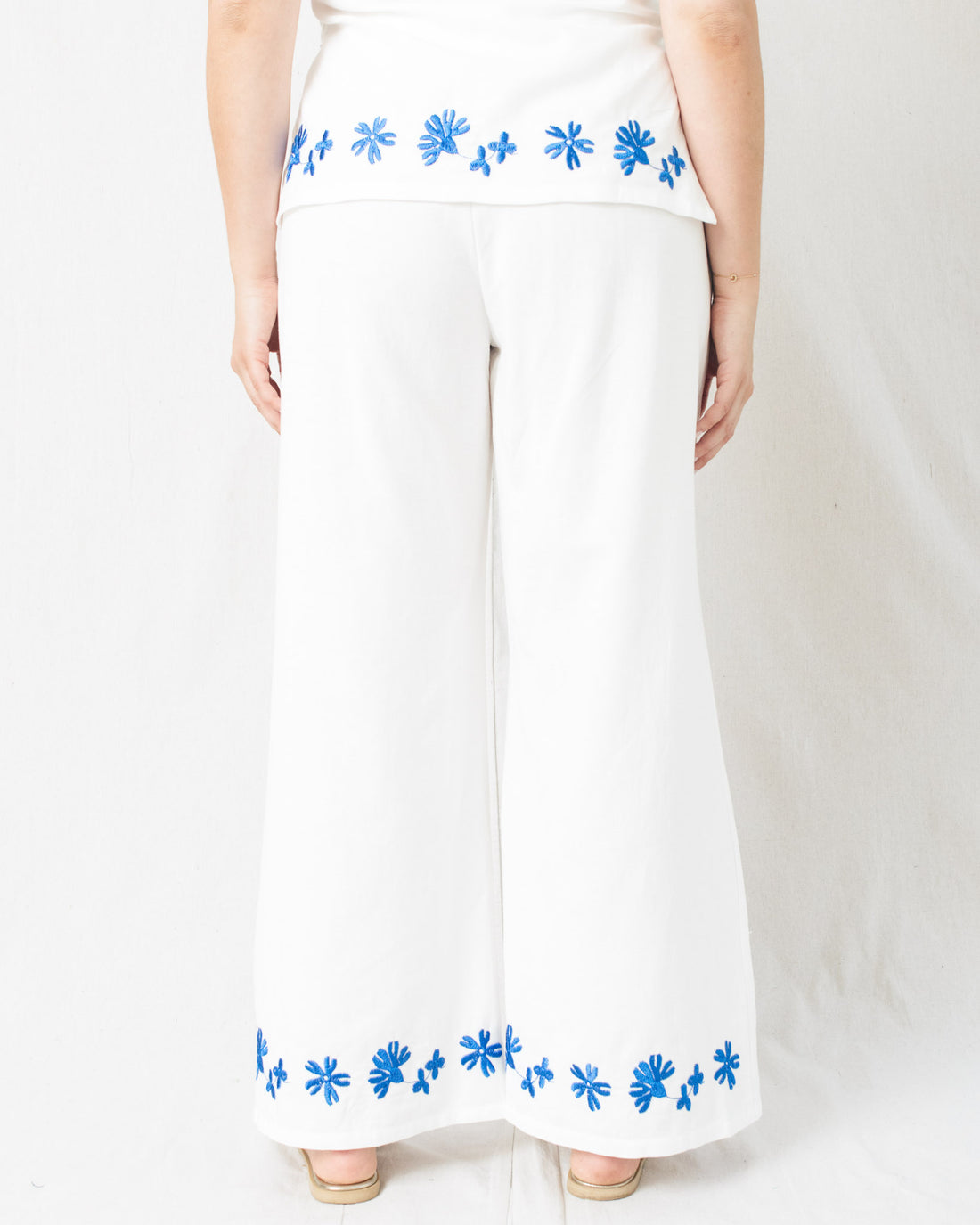 Reina Floral Embroidered Wide Pants