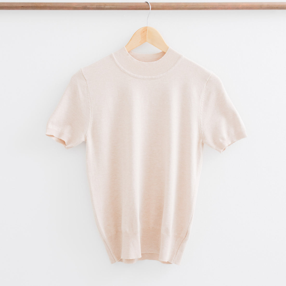 Diana Mock Neck Short Sleeve Sweater Top