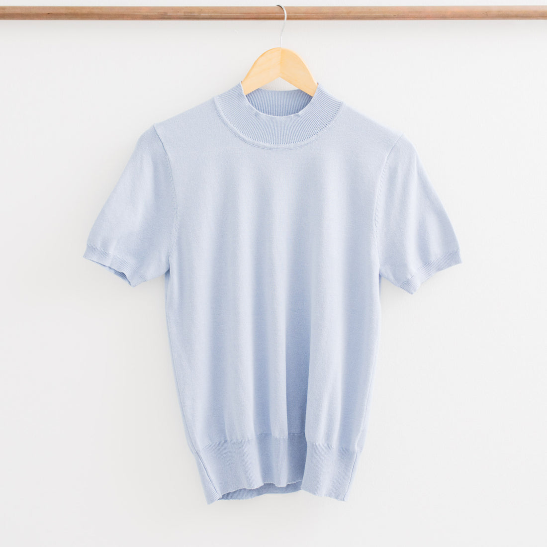 Diana Mock Neck Short Sleeve Sweater Top