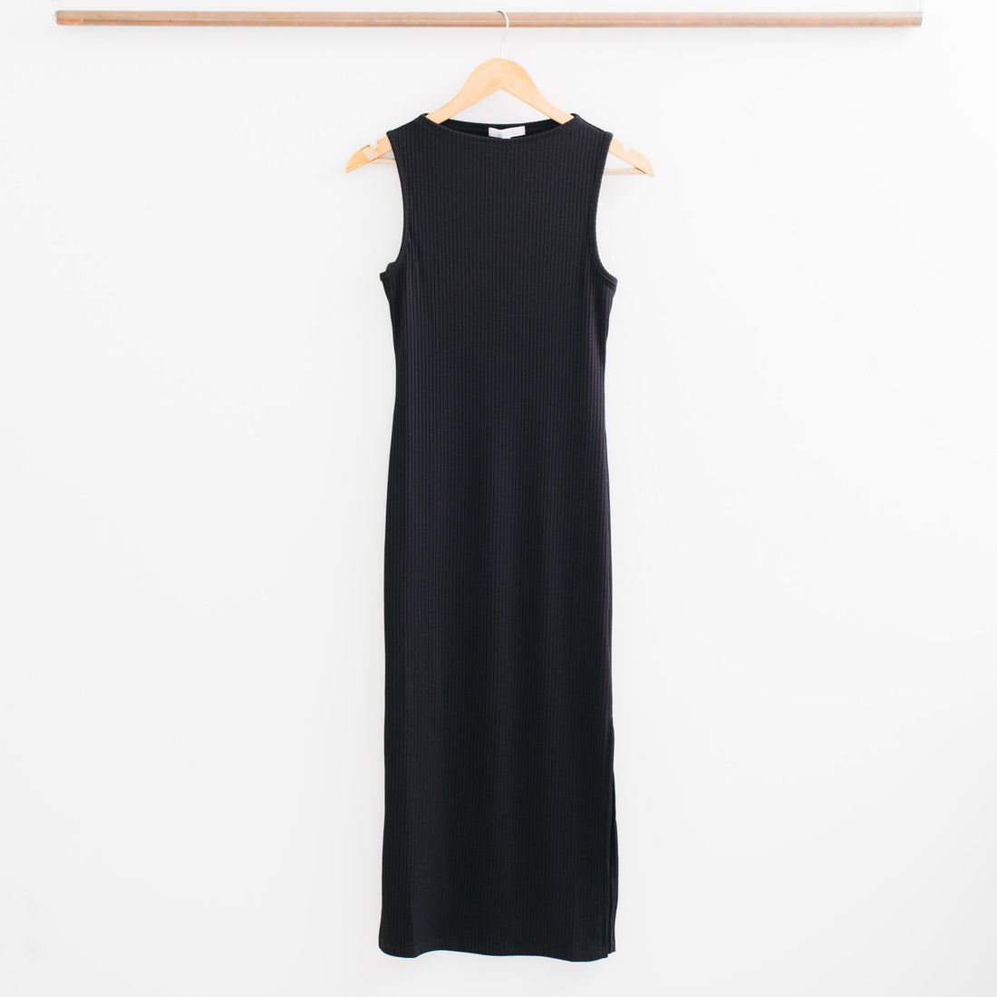 Keep It Simple Sleeveless Mock Neck Slip Midi Dress