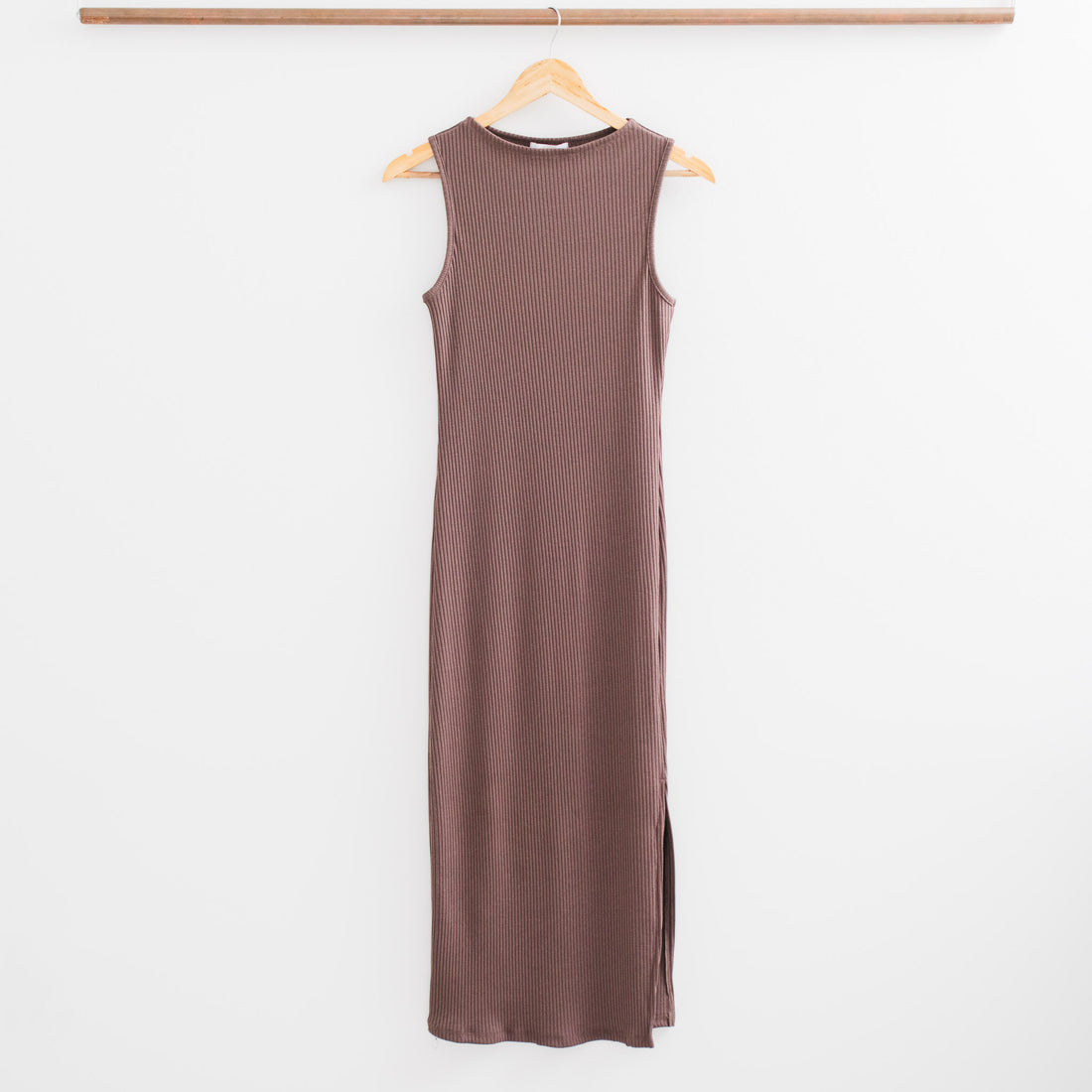Keep It Simple Sleeveless Mock Neck Slip Midi Dress