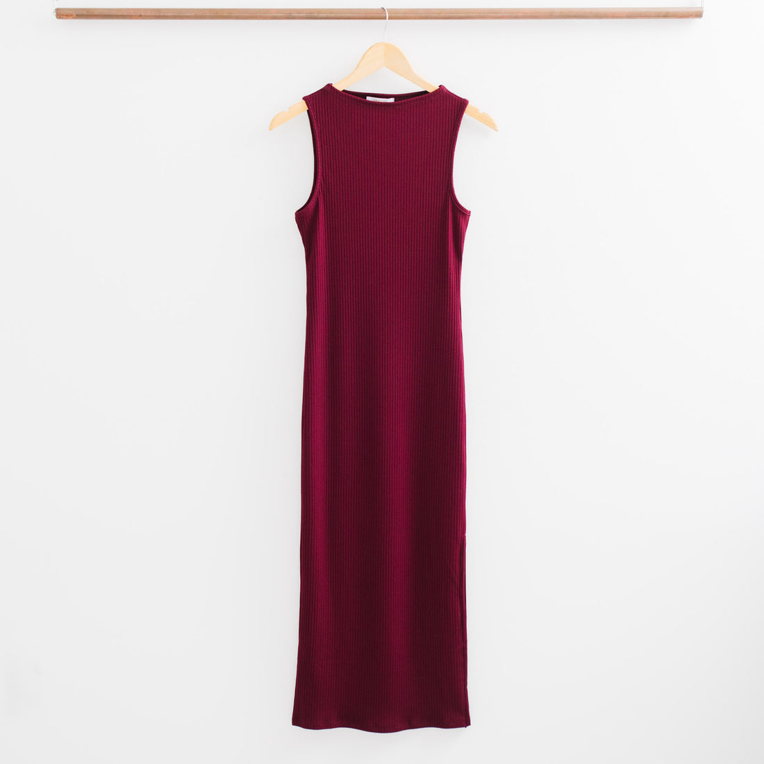 Keep It Simple Sleeveless Mock Neck Slip Midi Dress