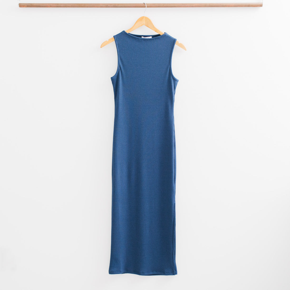 Keep It Simple Sleeveless Mock Neck Slip Midi Dress