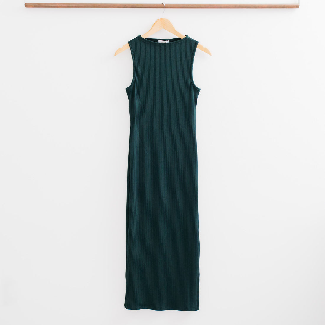 Keep It Simple Sleeveless Mock Neck Slip Midi Dress