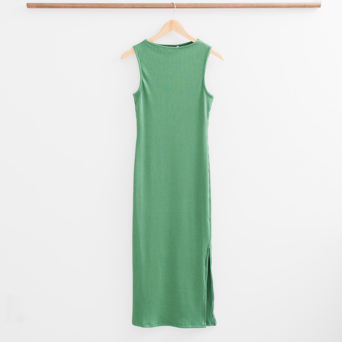 Keep It Simple Sleeveless Mock Neck Slip Midi Dress