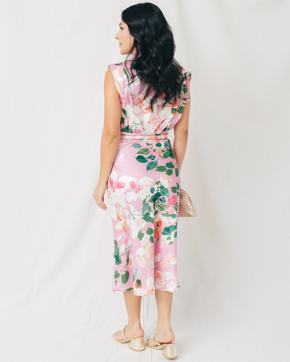 Yolanda Mock Neck Sleeveless Midi Dress