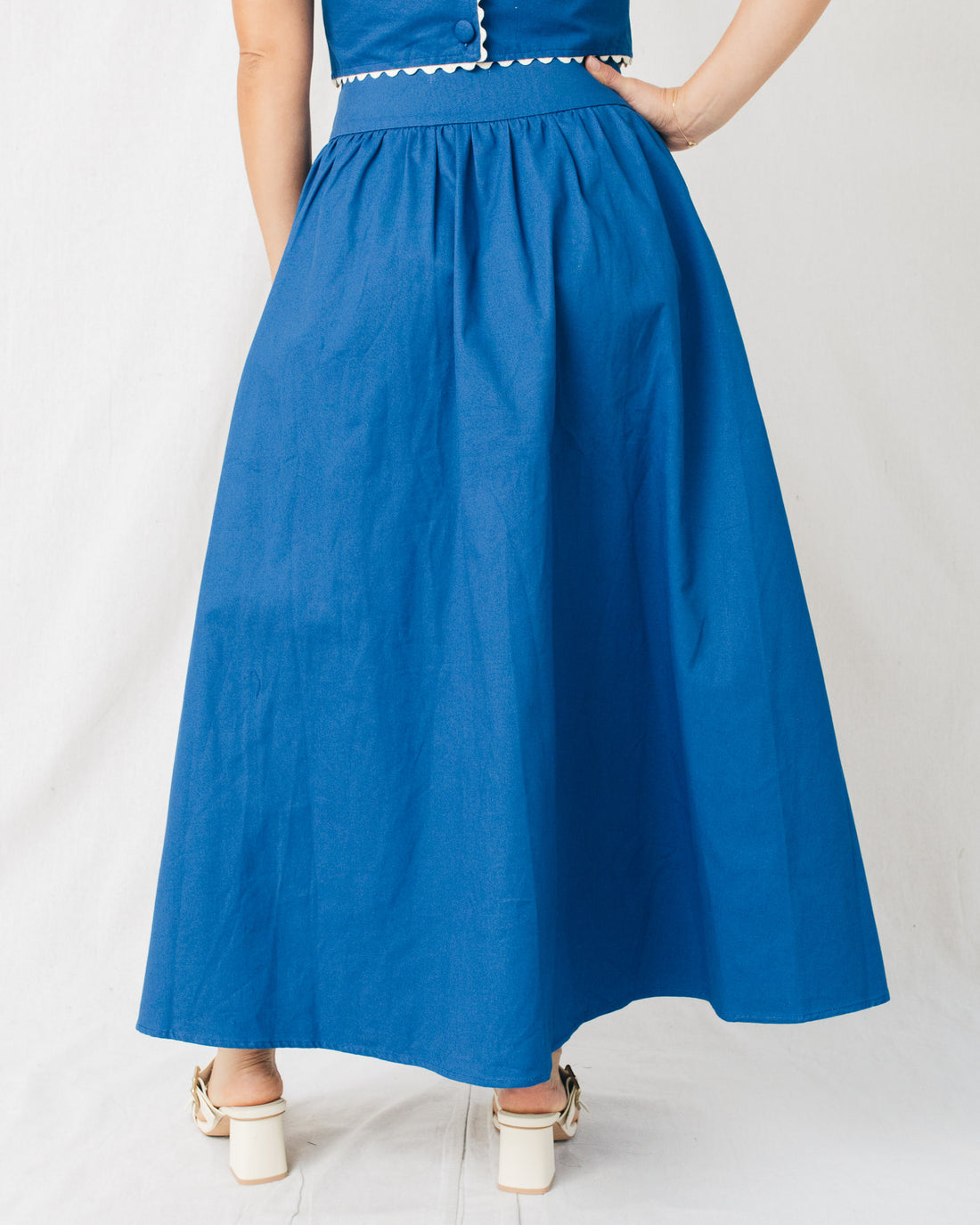 Dalilah High Waist Embroidered Midi Skirt