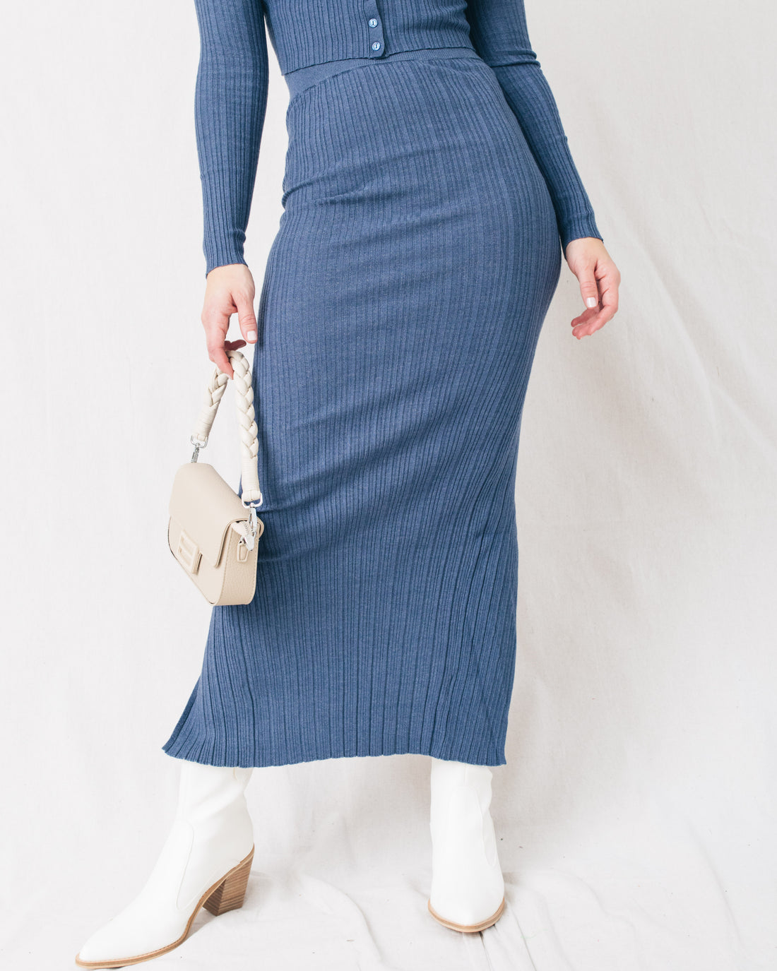 Radiant Pull On Knitted Midi Skirt