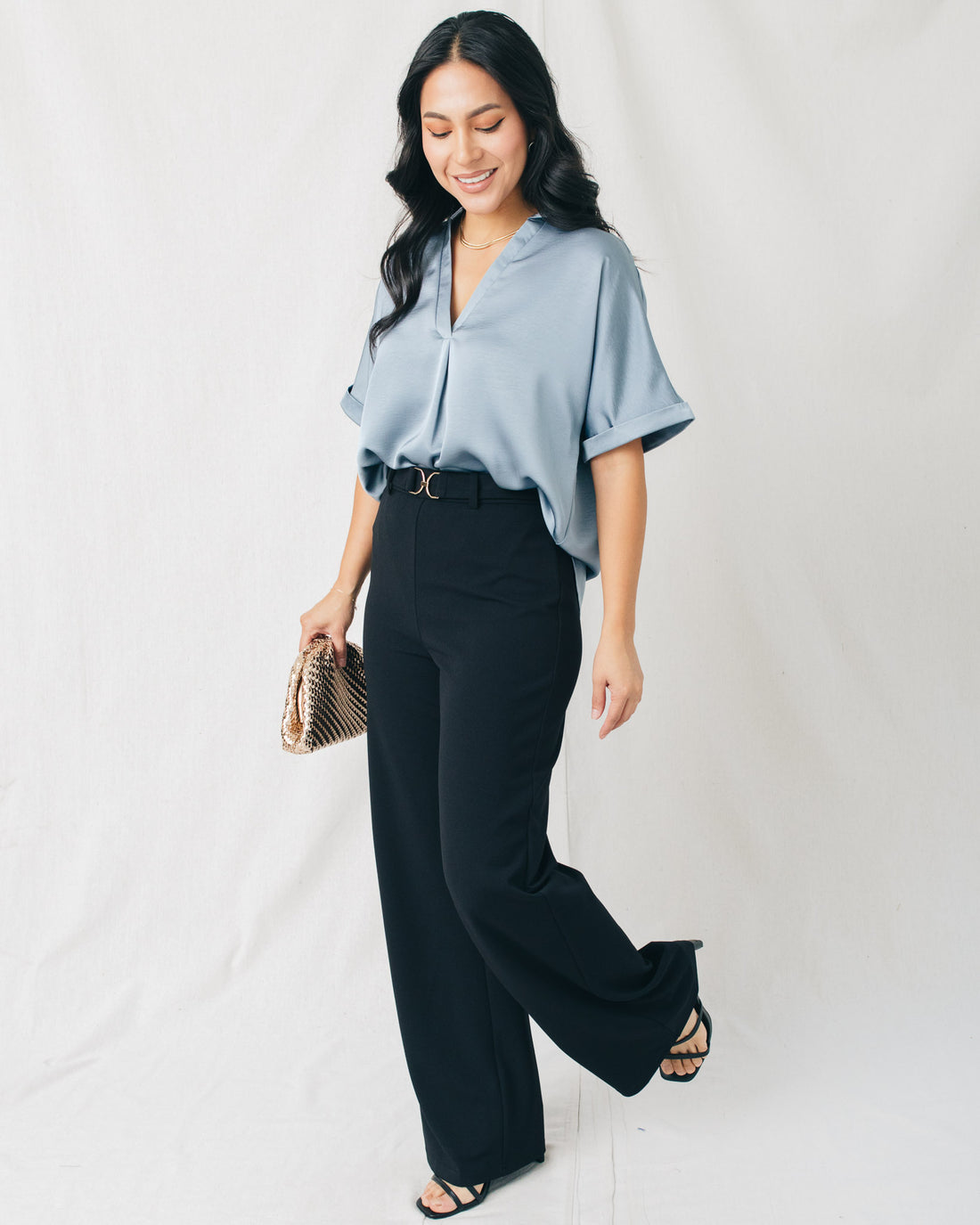 Walk Along Cross Belted Wide Leg Trousers