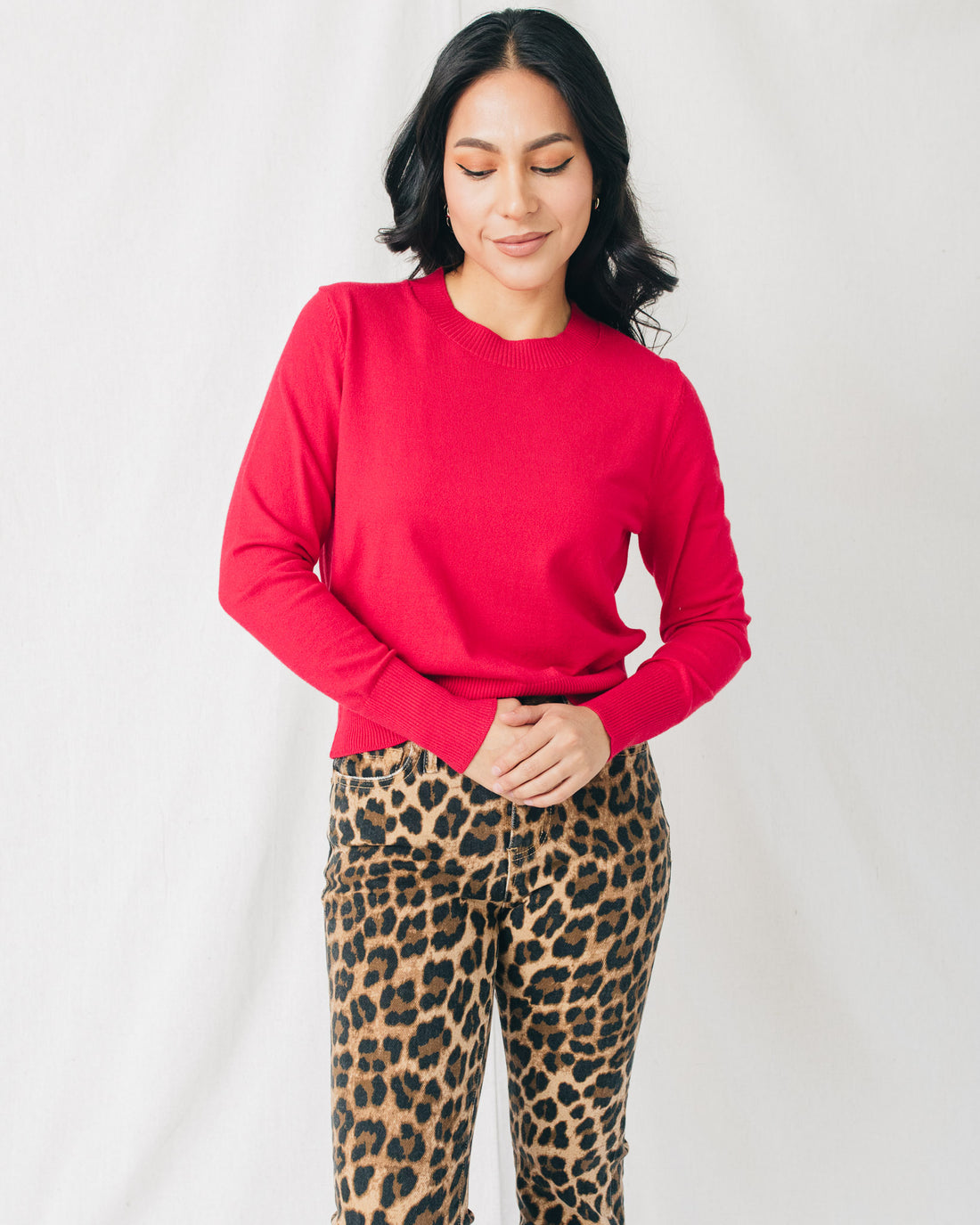 Sofi Soft Cropped Crew Neck Sweater