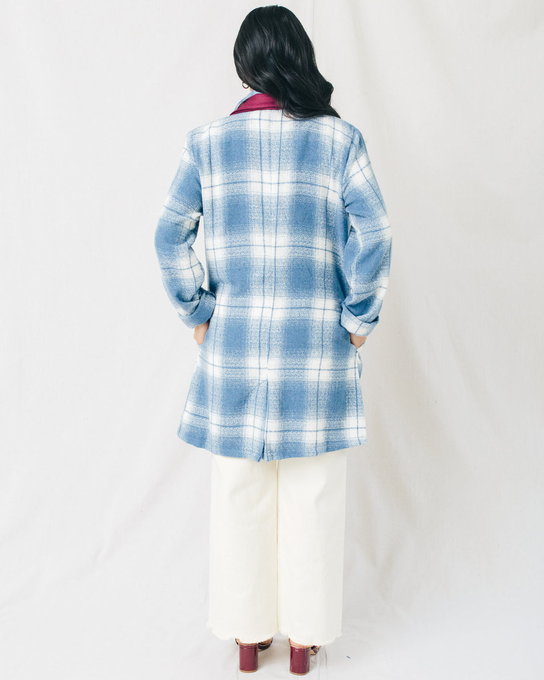 Johna Tartan Check Brushed Oversized Coat