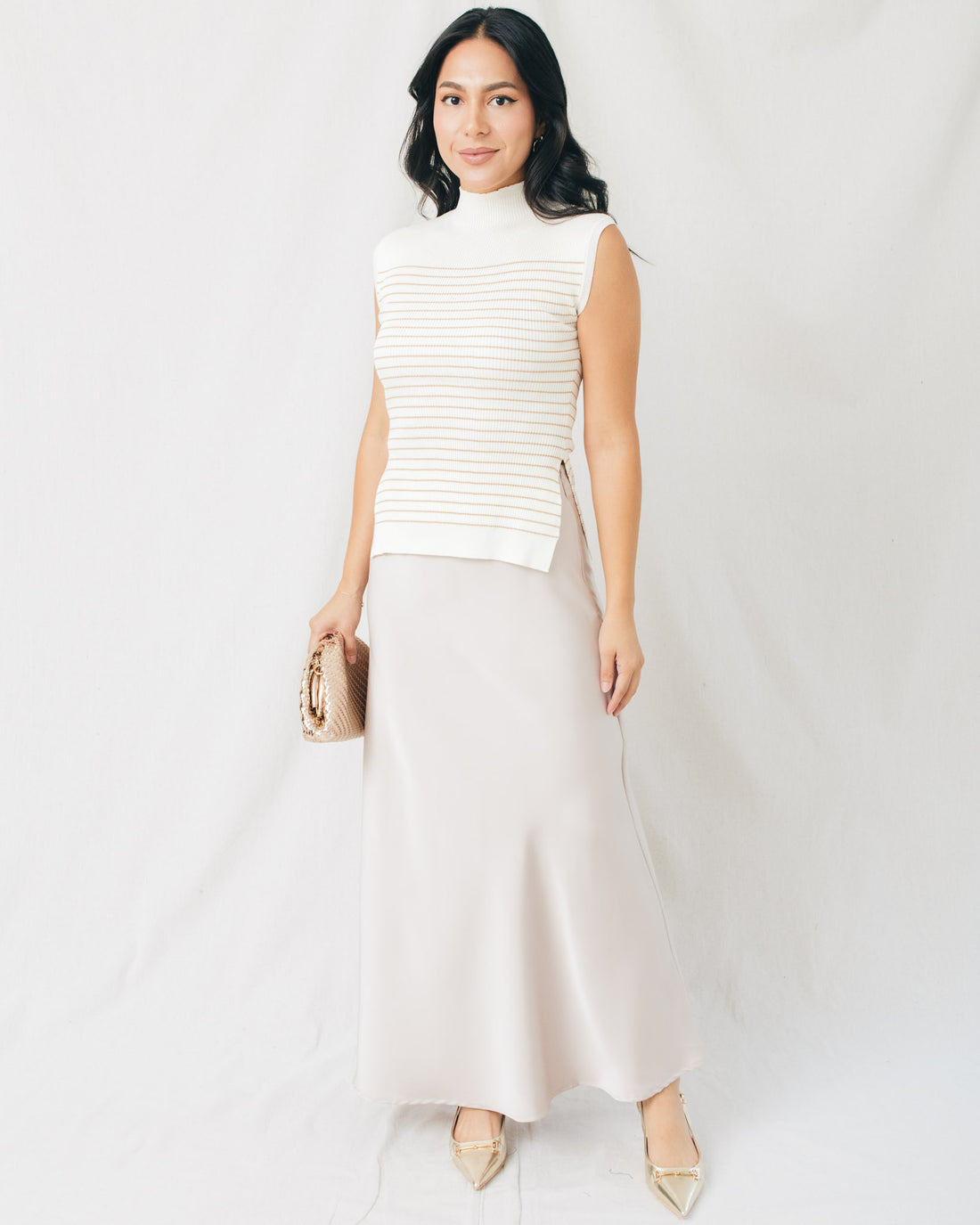 Juliet Bias Cut Satin Maxi Skirt