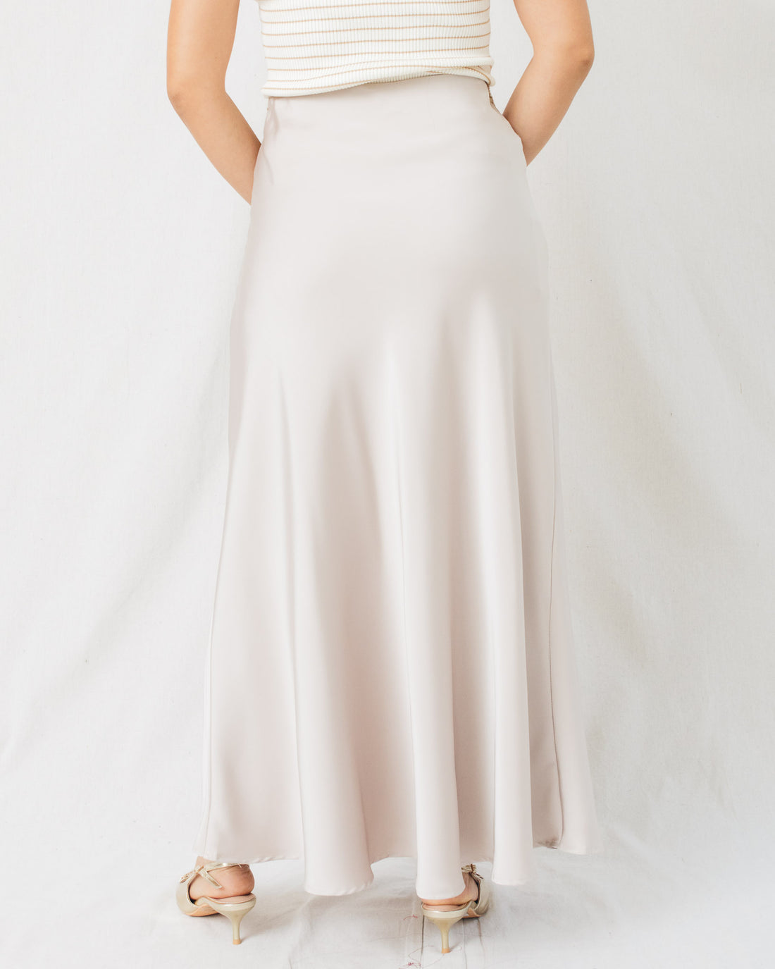 Juliet Bias Cut Satin Maxi Skirt