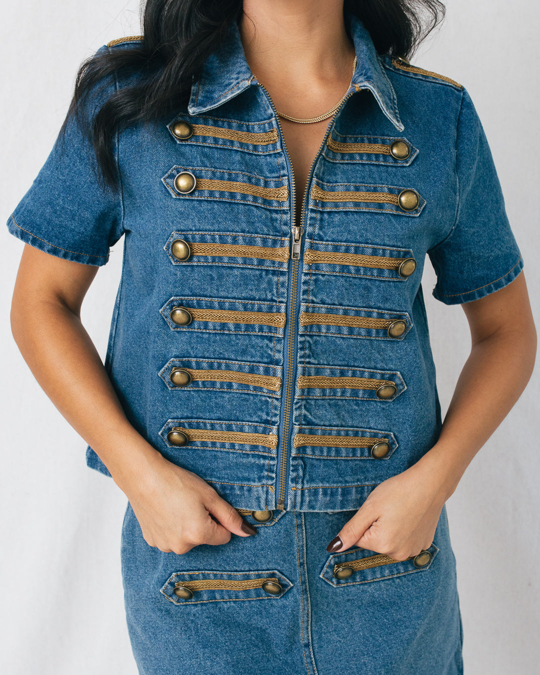 Liberty Gold Tone Button Detail Jacket