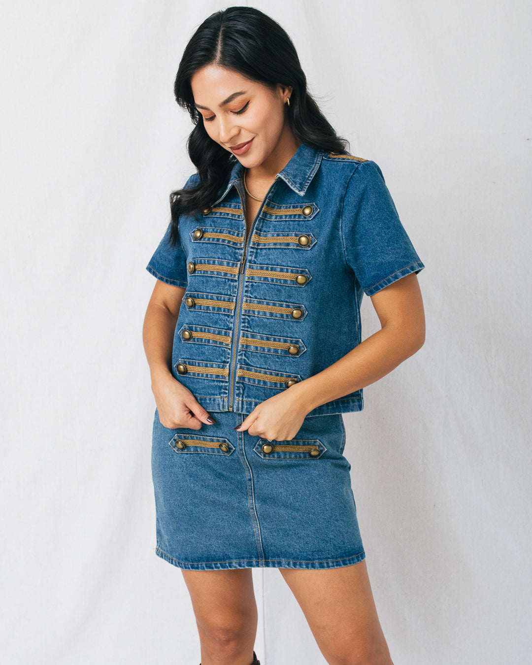Liberty Gold Tone Button Detail Jacket