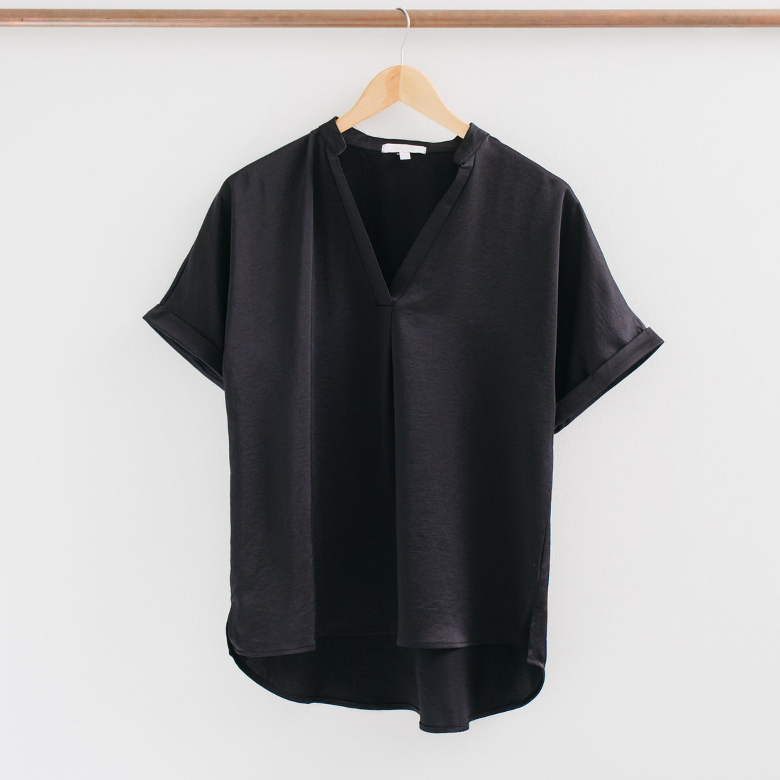 Jelena V-Neck Placket Cuffs Sleeves Top