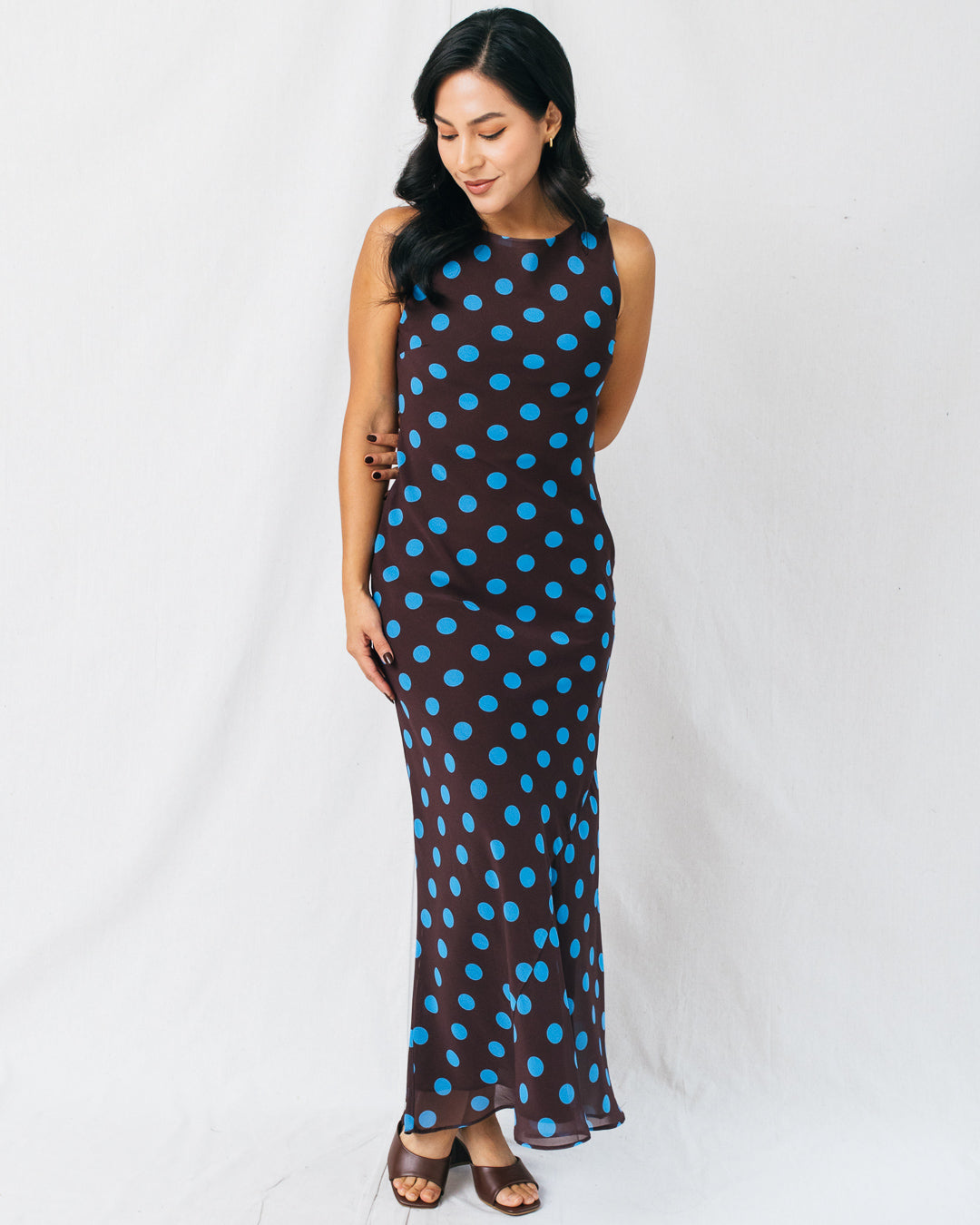 Miley Polka Dot Print Maxi Dress