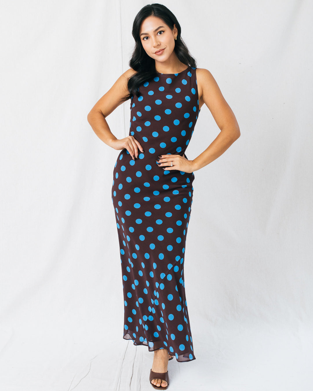 Miley Polka Dot Print Maxi Dress
