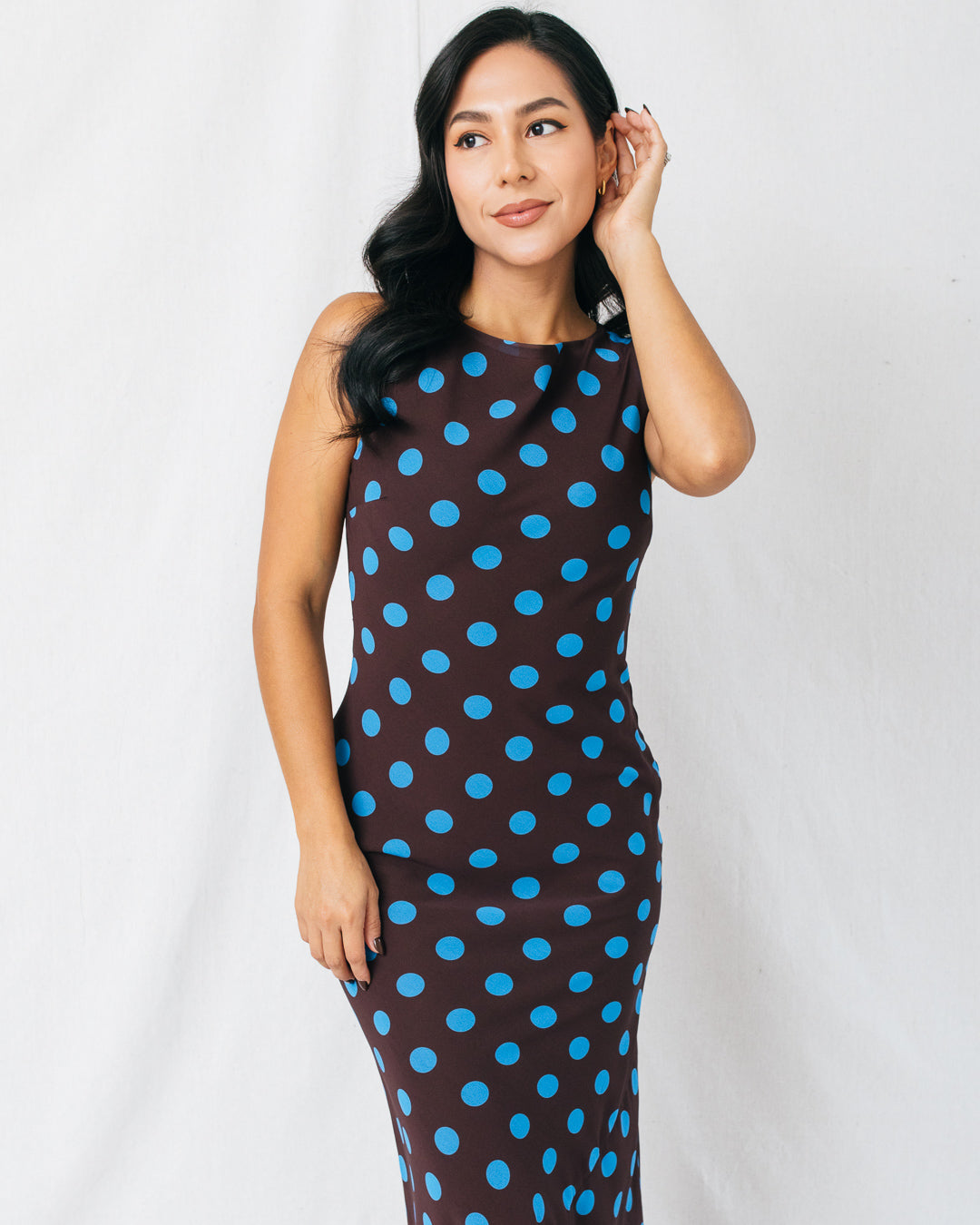 Miley Polka Dot Print Maxi Dress