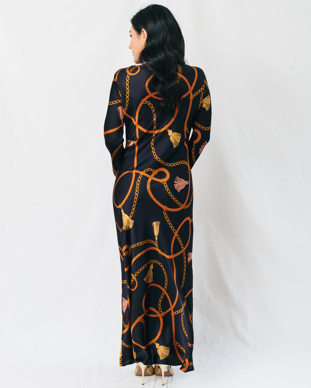 Oriana Satin Bell Sleeve Maxi Dress